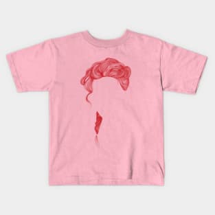 Red Hairstyle - Curved Kids T-Shirt